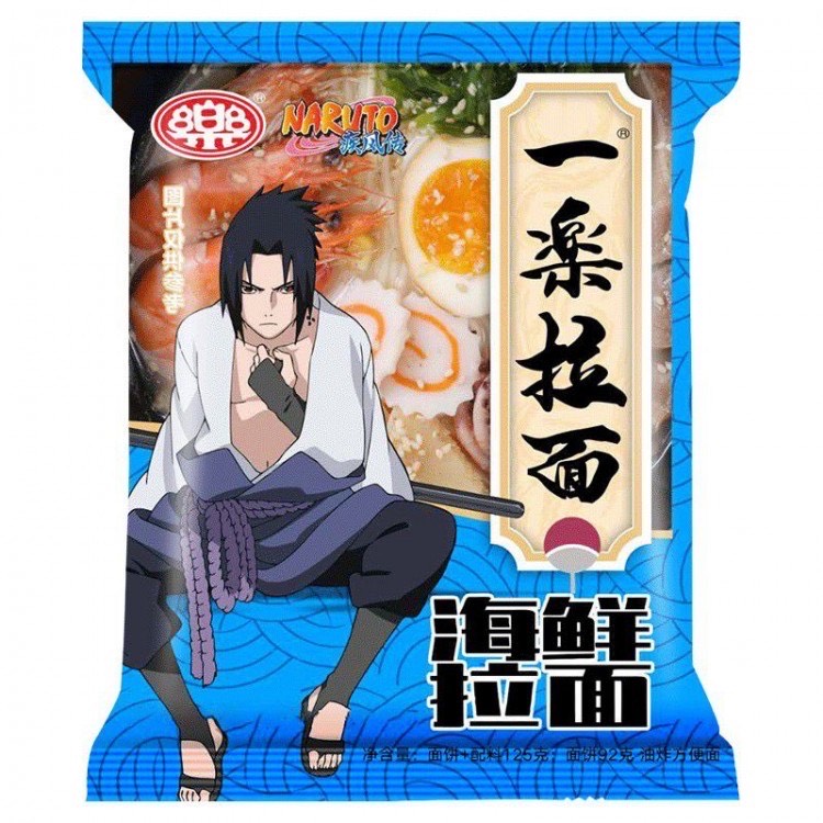 Лапша б/п со вкусом морепродуктов, коллекционное издание «Учиха Са́аске» Naruto 135гр., Гонконг