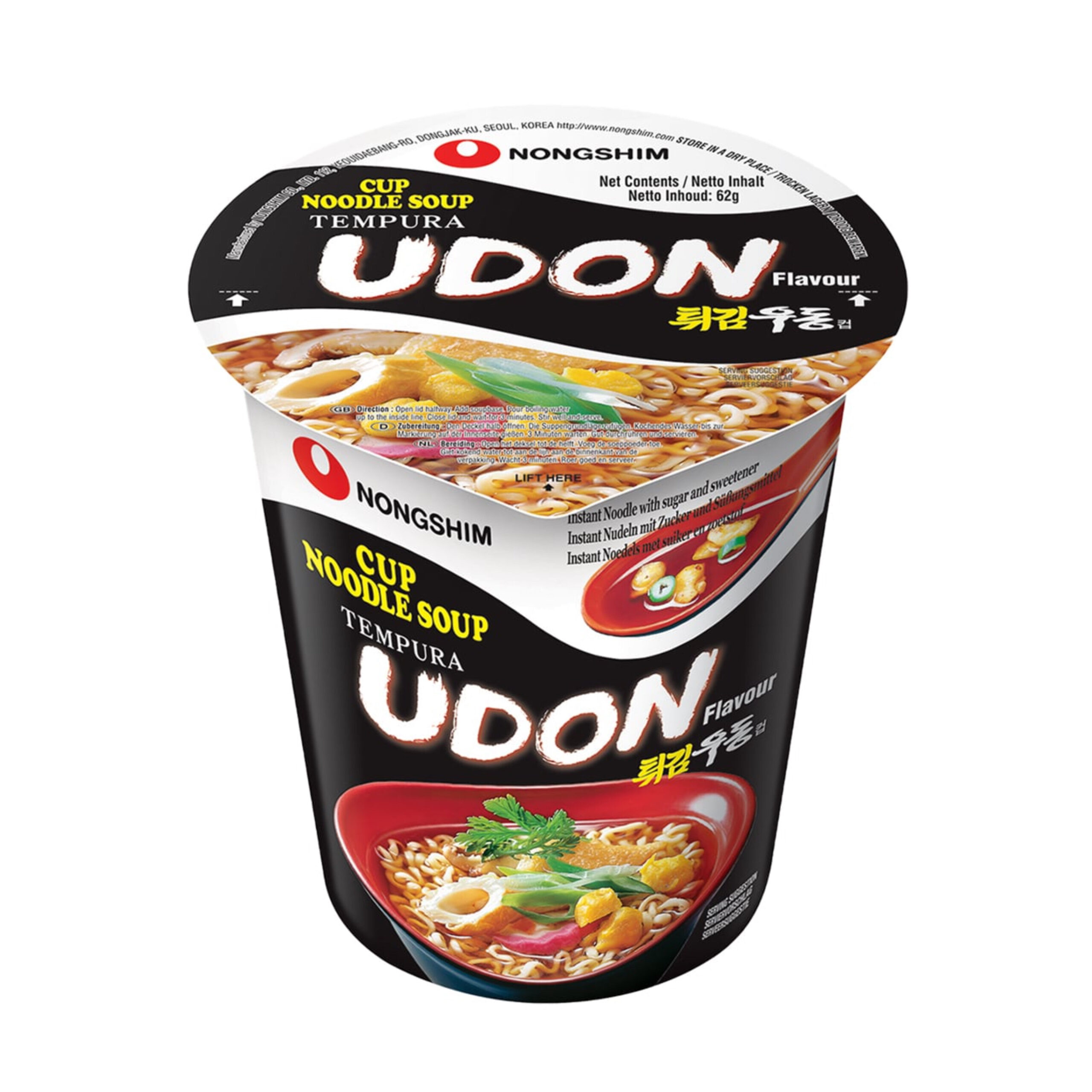 Лапша б/п в стакане «Tempura Udon» Nongshim 65гр., Корея