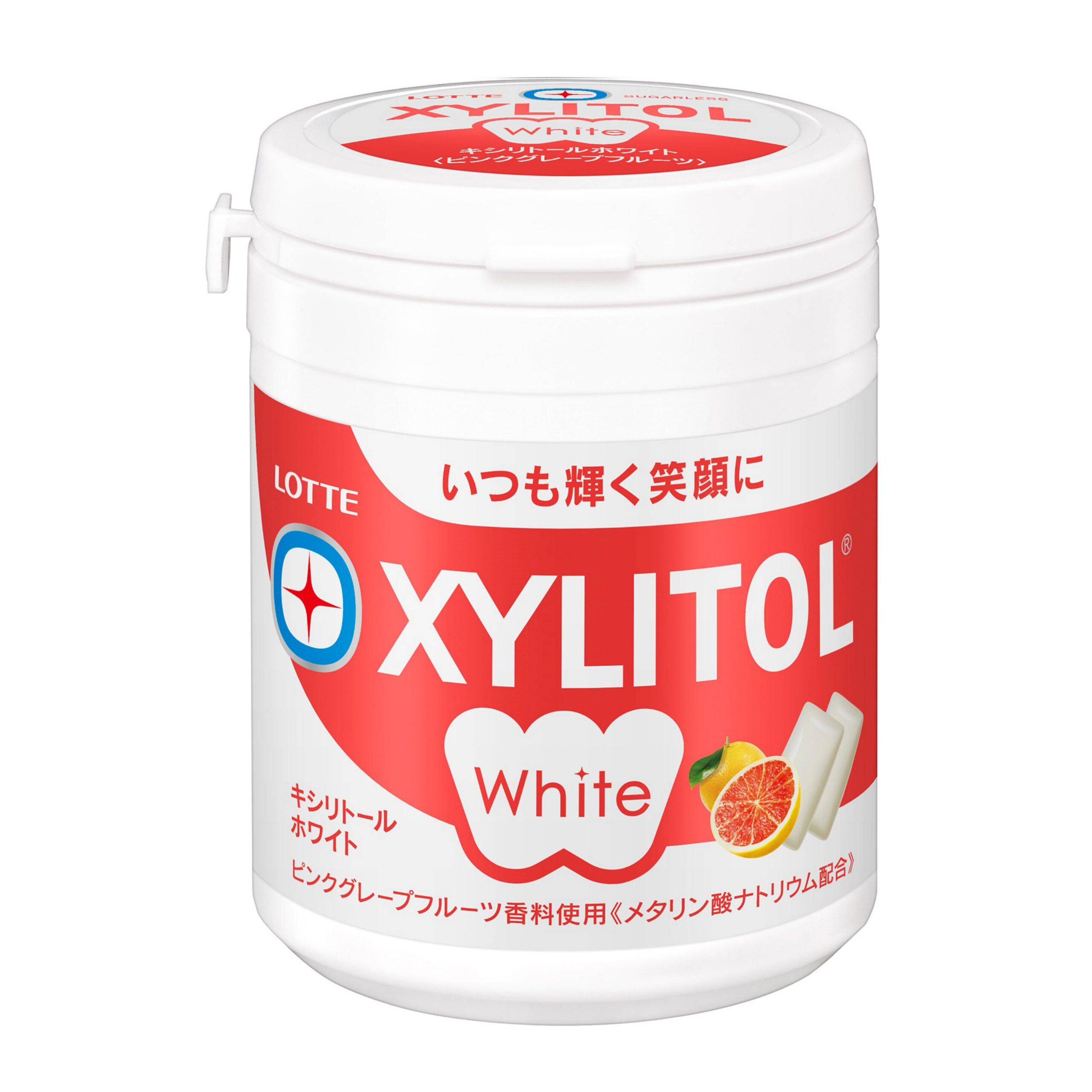 Жевательная резинка «Xylitol Gum White Bottle» розовый грейпфрут Lotte 143гр., Япони