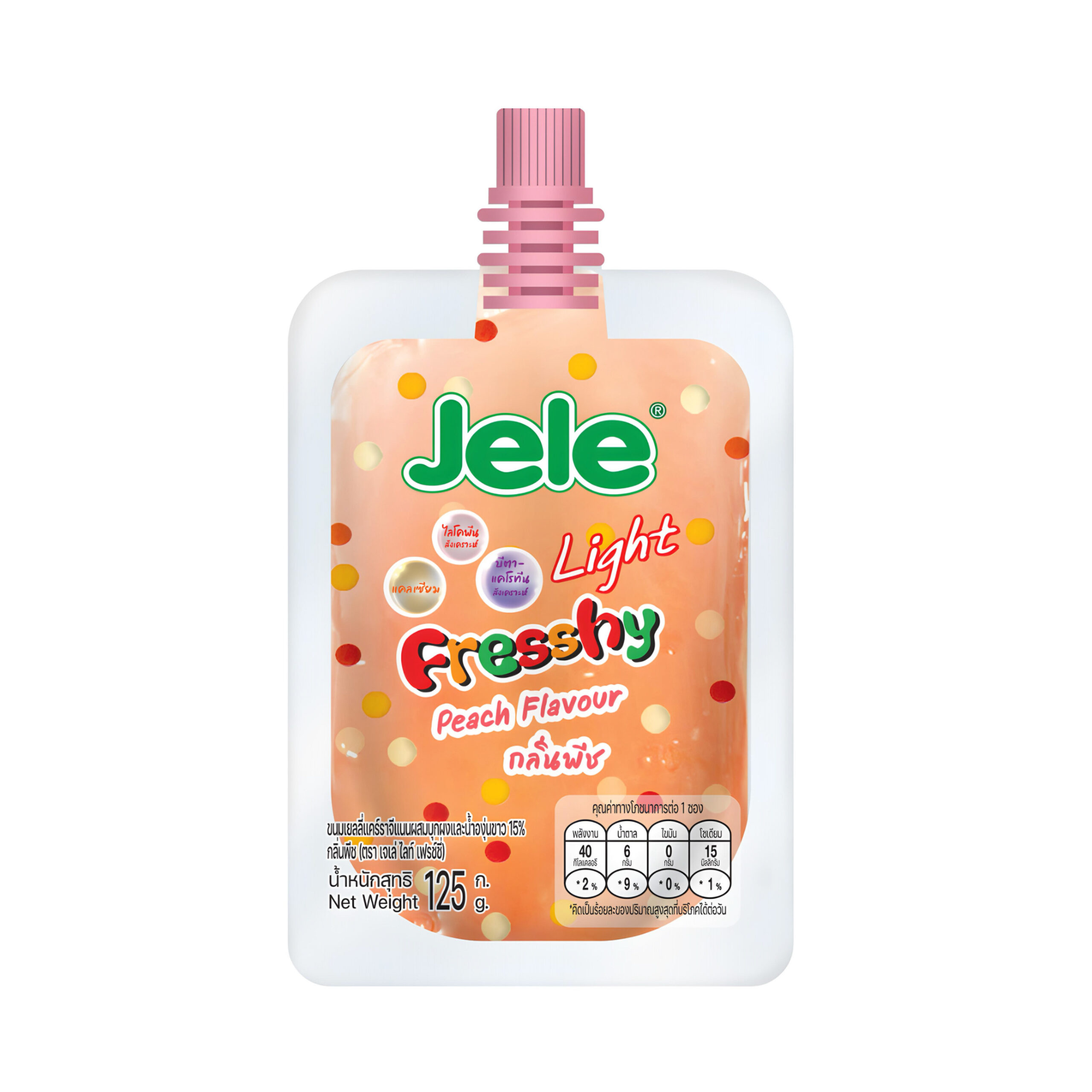 Желе со вкусом персика Jele Light Fresshy 125гр., Таиланд