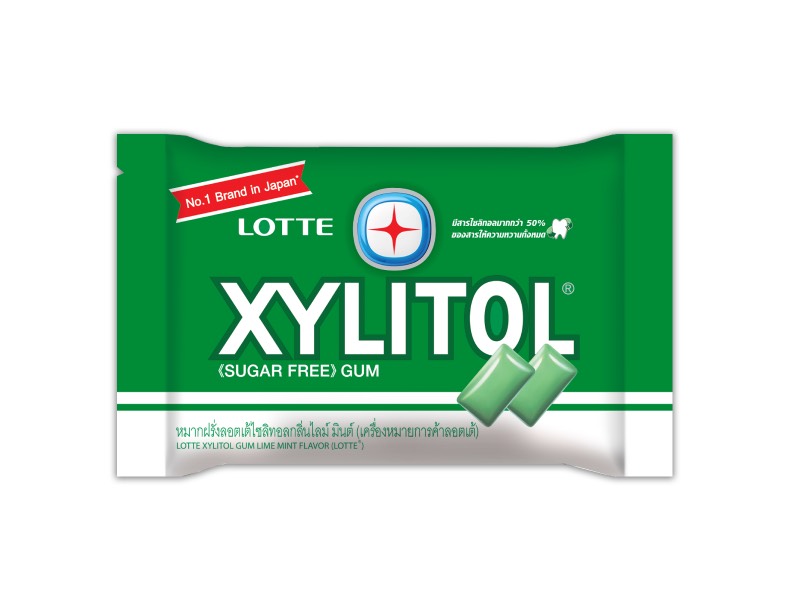 Жевательная резинка «Xylitol Lime Mint» лайм-мята Thai Lotte 11,6гр., Таиланд