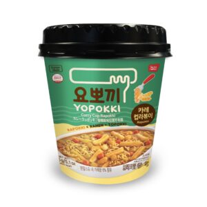 Рисовые клецки с лапшой (рапокки) «Yopokki Curry Cup Rapokki» с соусом карри 145гр., Корея