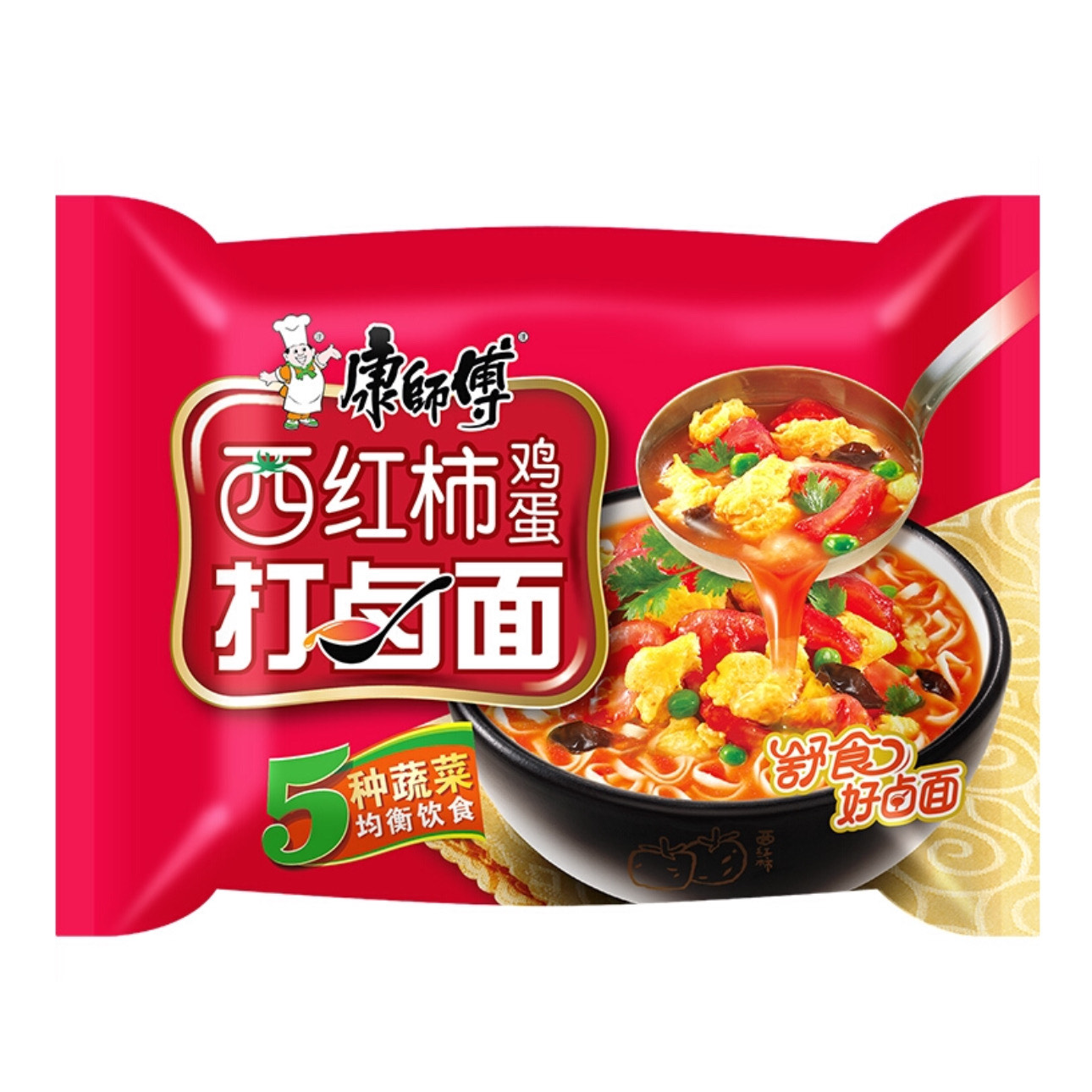 Лапша б/п со вкусом томата, яйца и овощей Kang Shi Fu 104гр., Китай