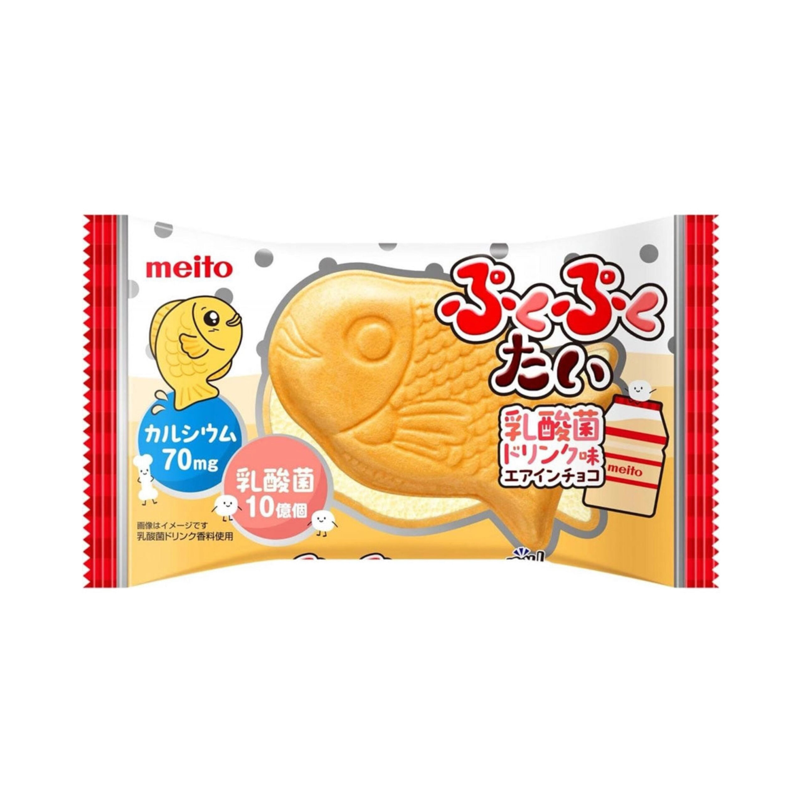 Вафельное печенье рыбка «Тайяки» вкус кисломолочного напитка Meito 16,5гр., Япония