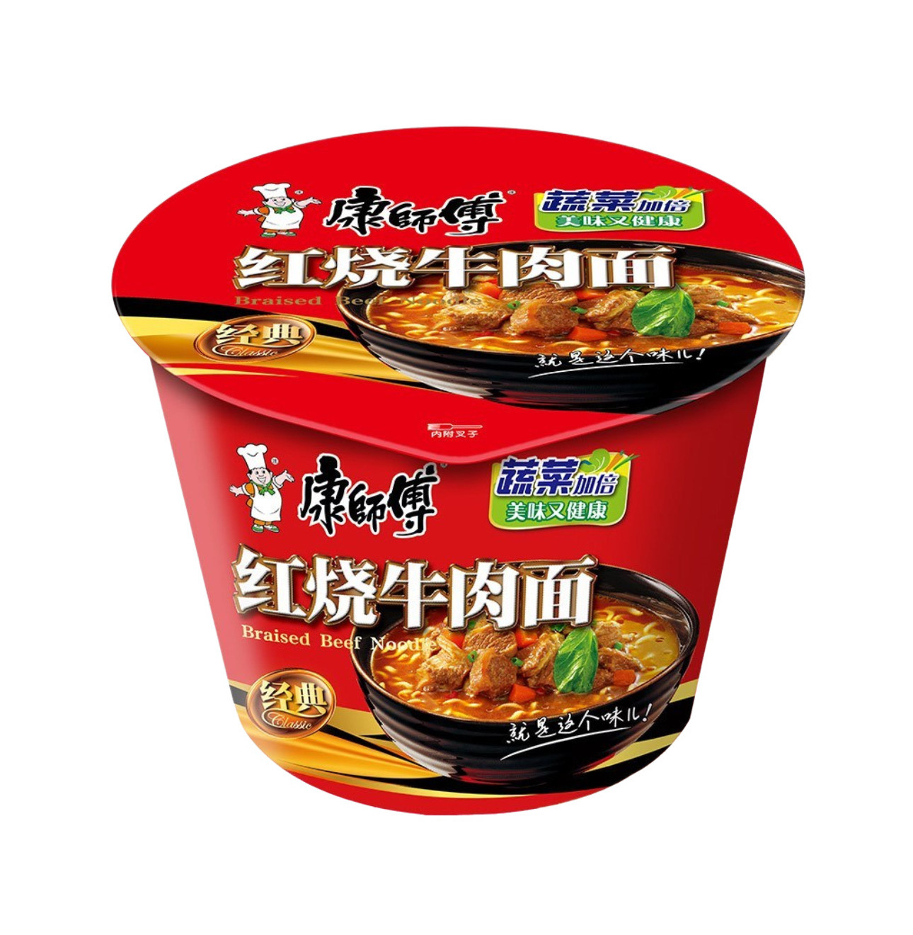 Лапша б/п в стакане со вкусом тушеной говядины Kang Shi Fu 110гр., Китай