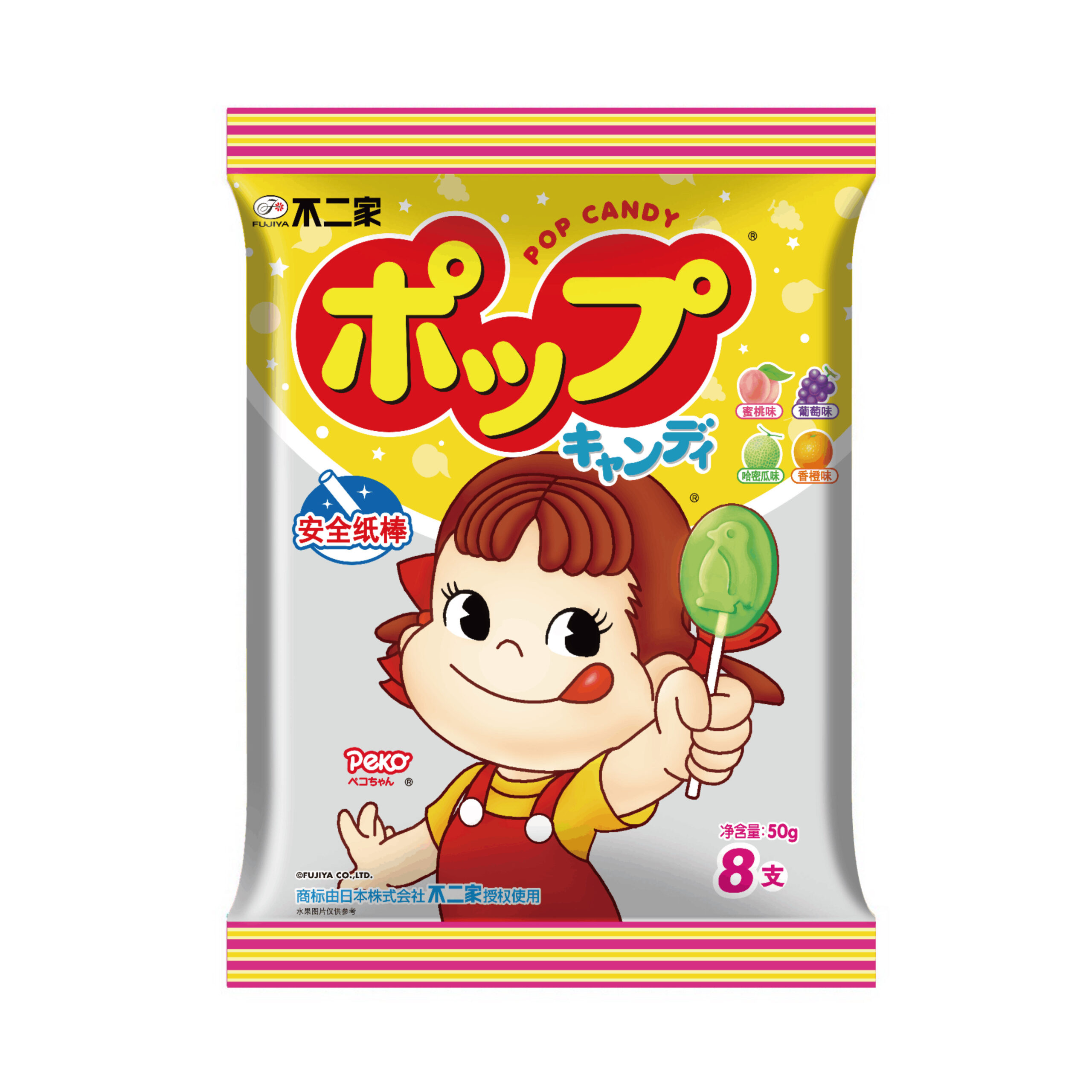 Карамель леденцовая на палочке ассорти микс фруктов Fujiya 50гр., Япония