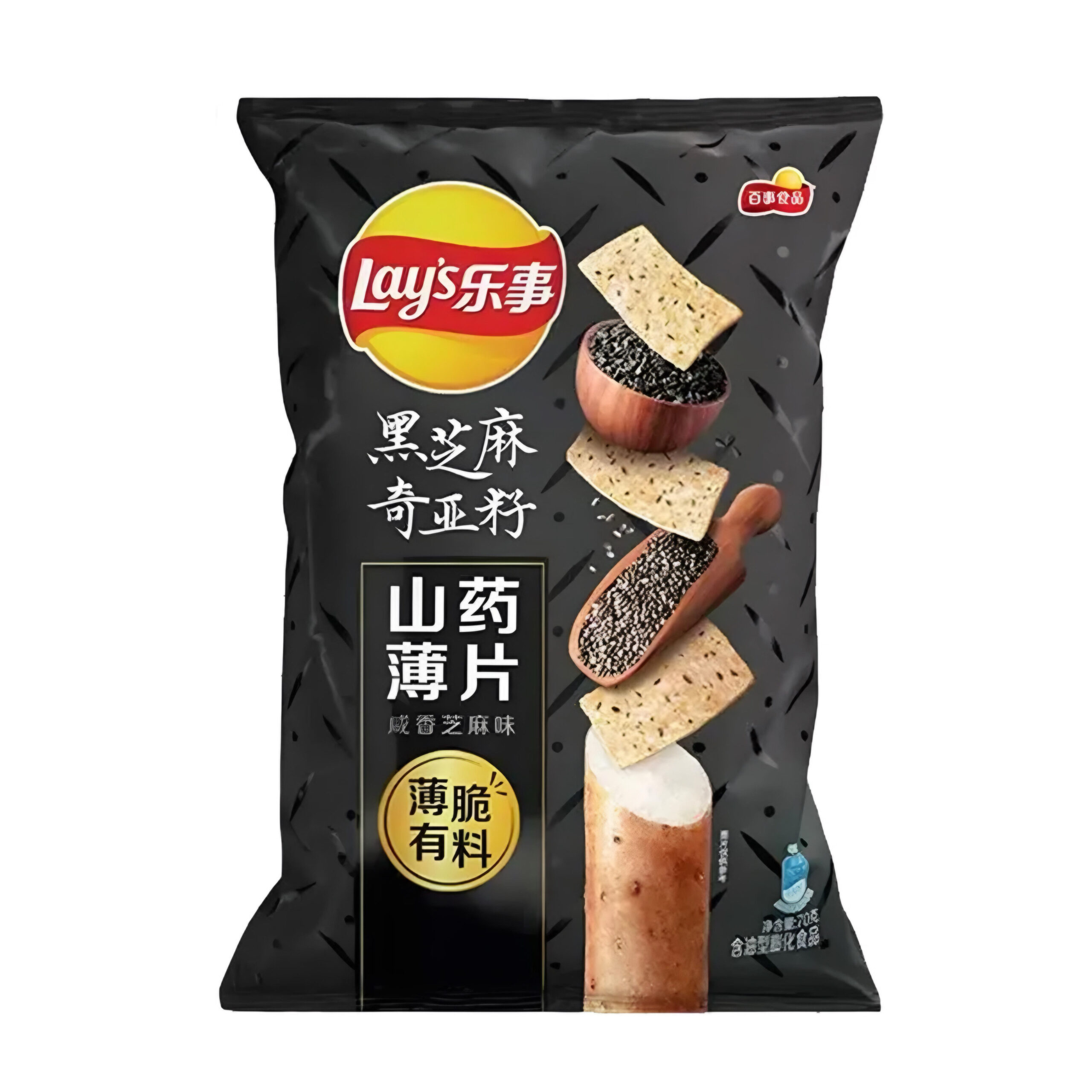 Чипсы из ямса со вкусом черного кунжута и семян чиа Lay's 70гр., Китай