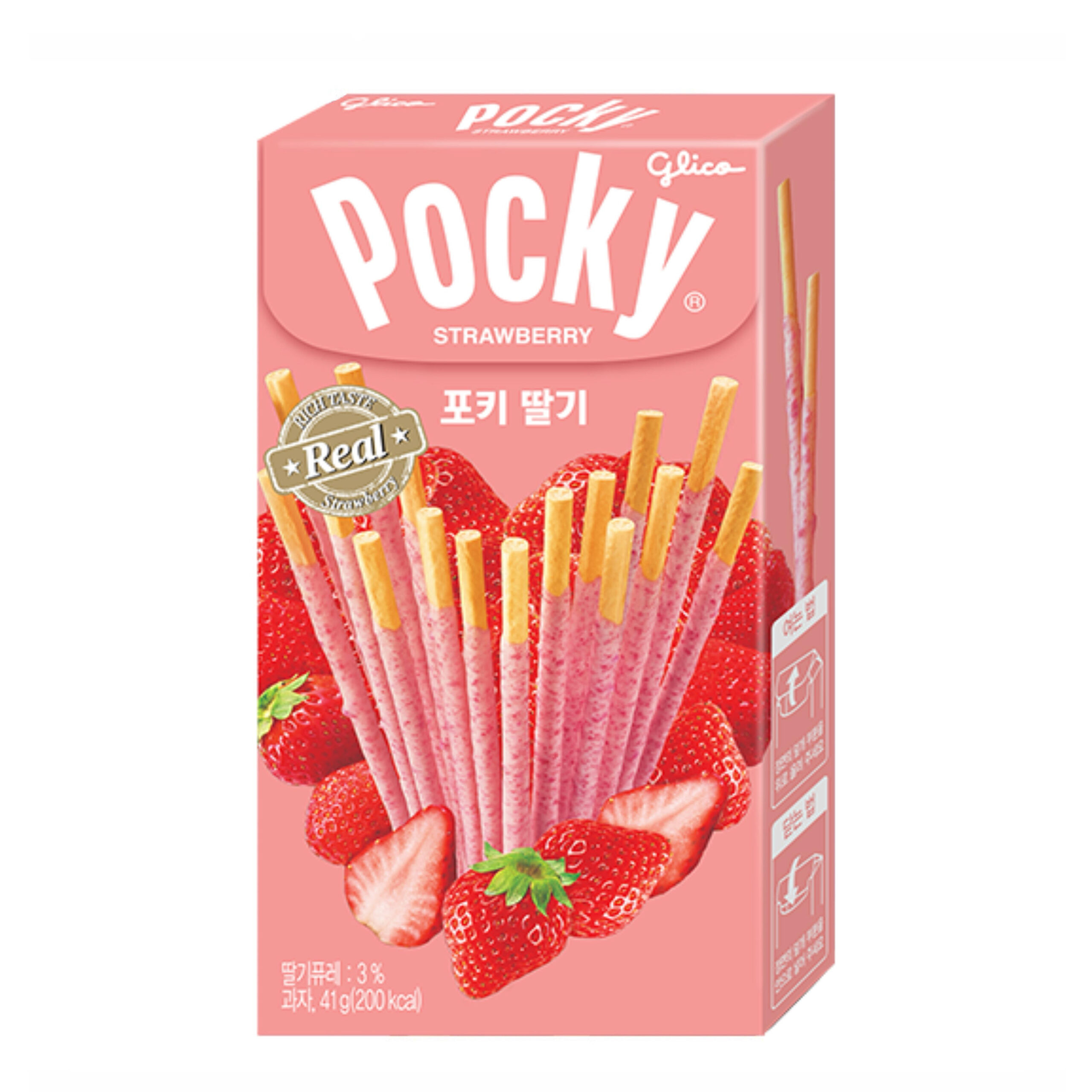 Бисквитные палочки POCKY с клубникой Glico 41гр., Корея