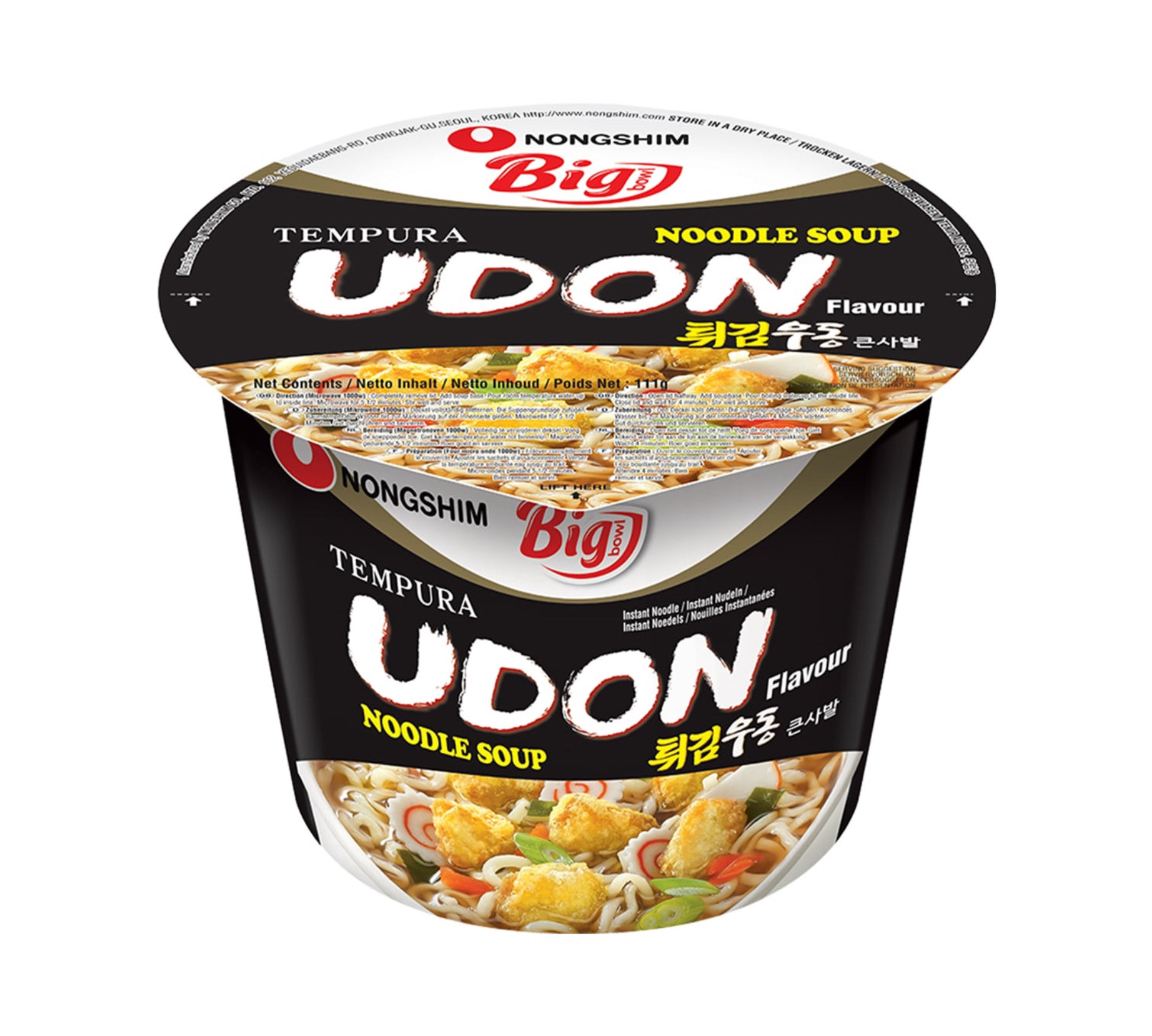 Лапша б/п в чашке «Tempura Udon Big Bowl» Nongshim 111гр., Корея