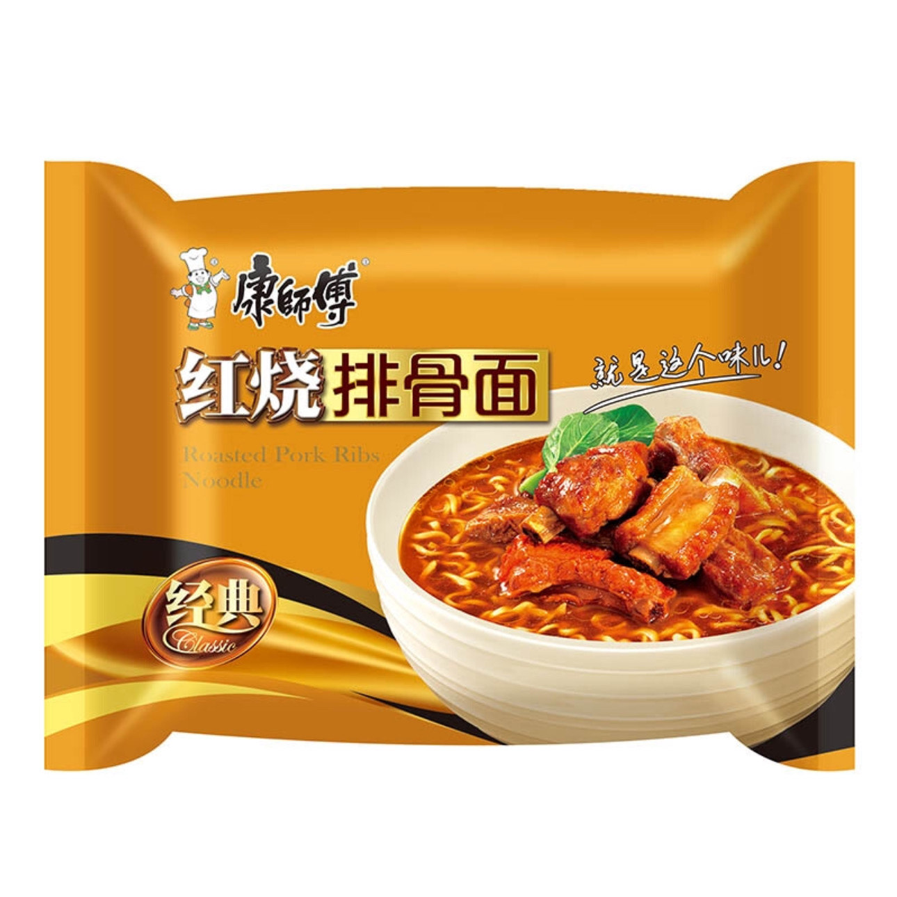 Лапша б/п со вкусом свиных ребрышек Kang Shi Fu 102гр., Китай