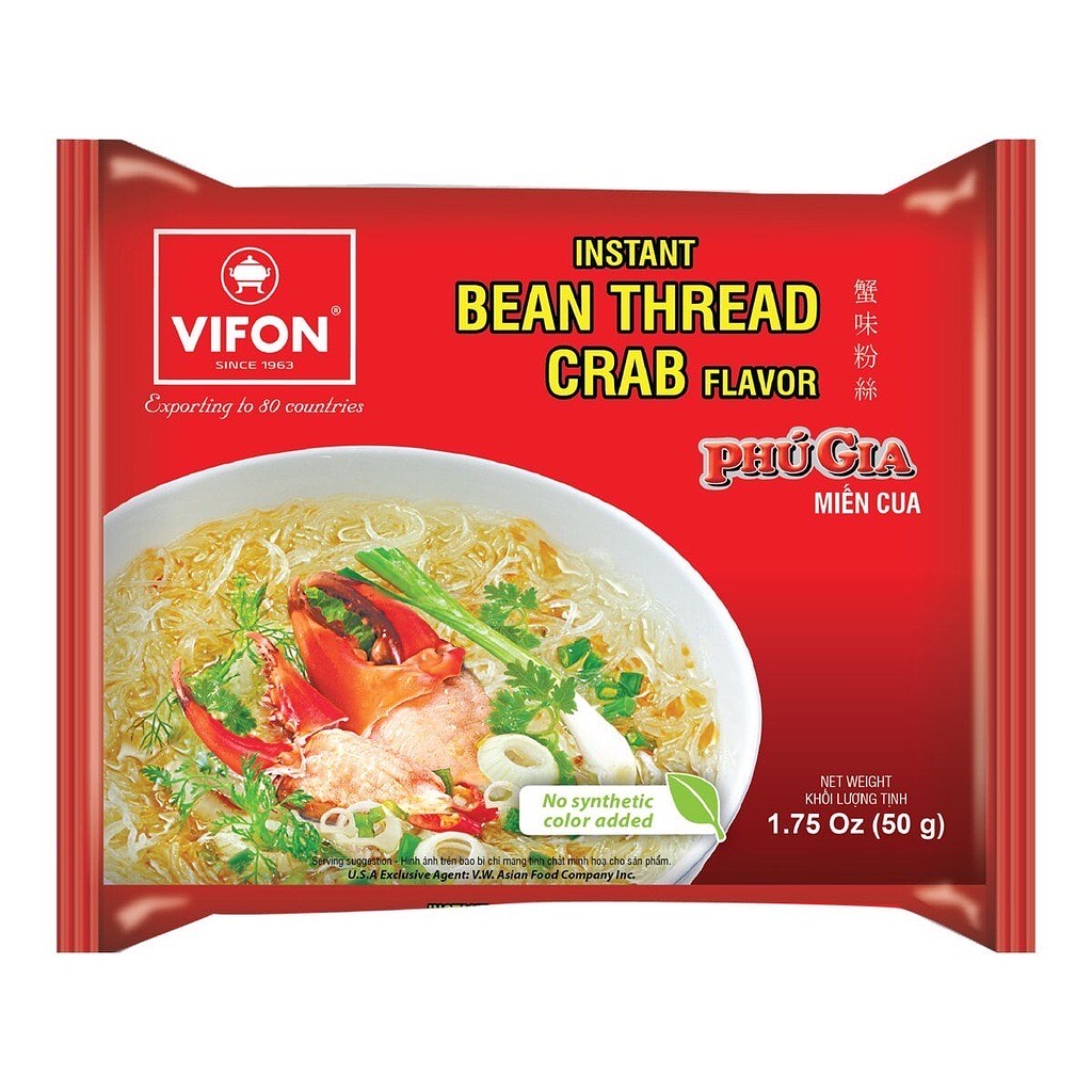 Лапша б/п фунчоза со вкусом краба Vifon 50гр., Вьетнам