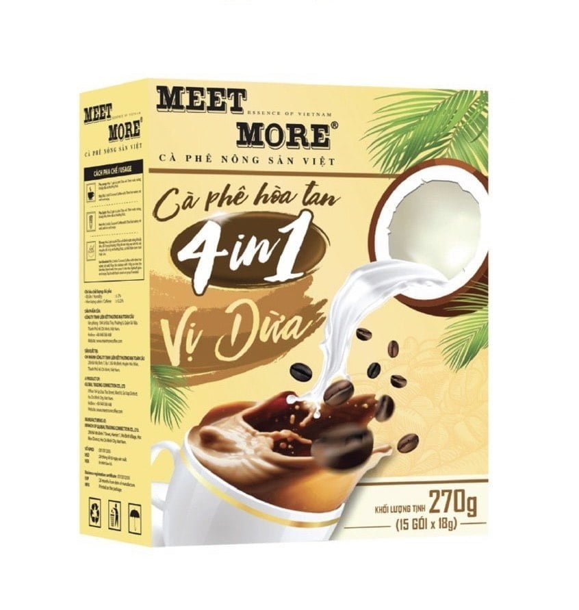 Растворимый кофе 4в1 «Meet More» с кокосовыми сливками 270гр., Вьетнам