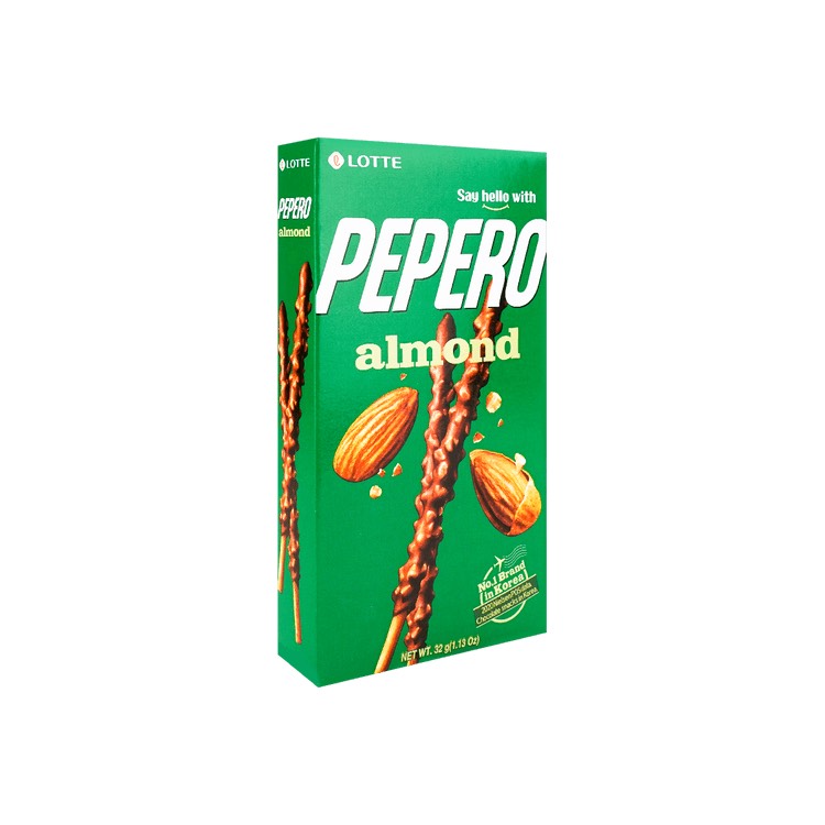 Печенье соломка «Almond» Pepero Lotte 32гр., Корея
