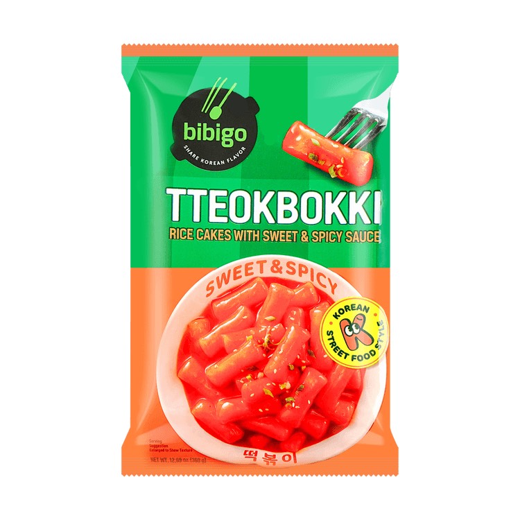 Рисовые клецки (топокки) с остро-сладким соусом BiBigo 360гр., Корея