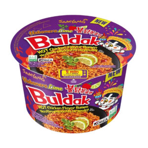 Лапша б/п в чашке «Habanero Lime Buldak» со вкусом лайма и перца хабанеро Samyang 110гр., Корея