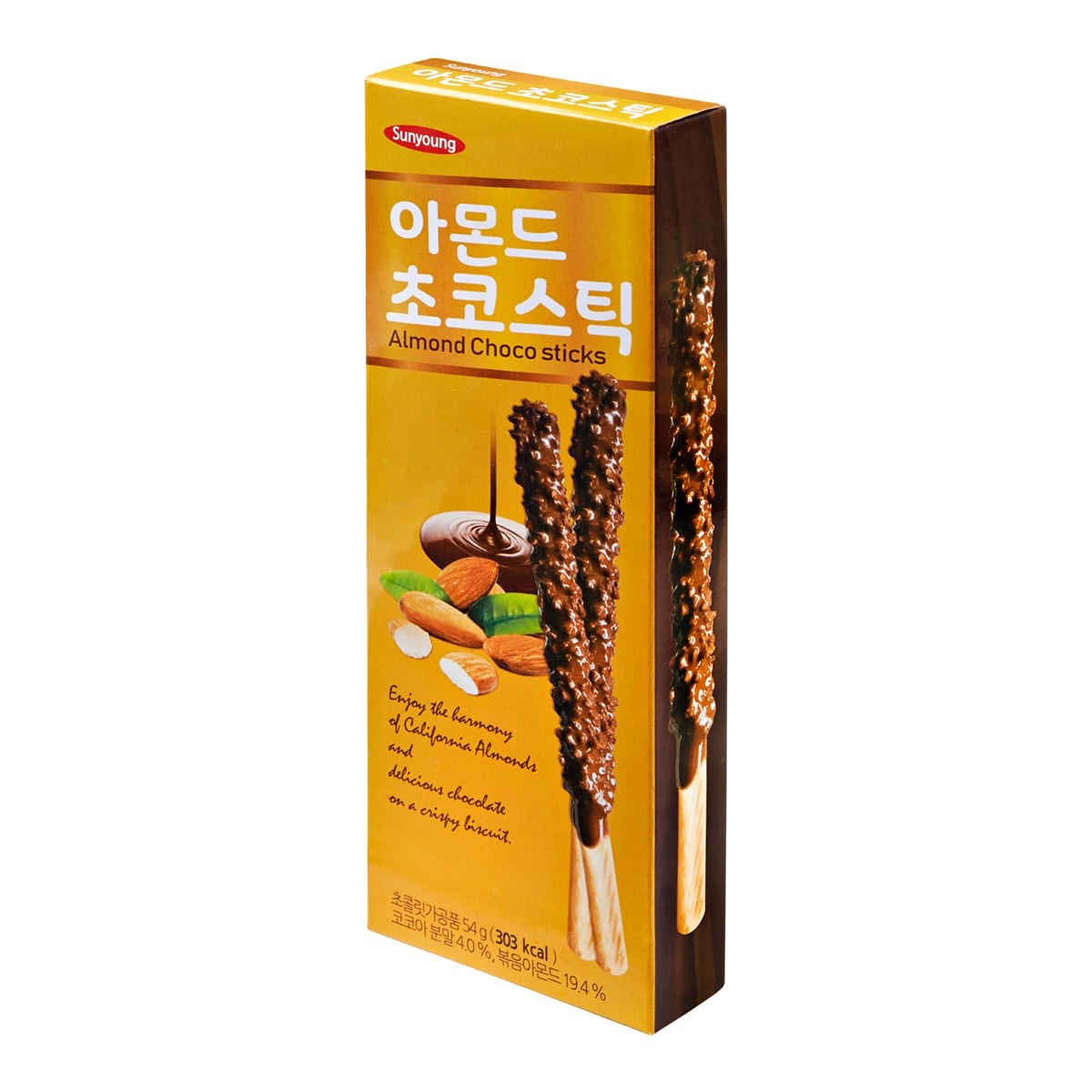 Печенье палочки с миндалем Sunyoung 54гр., Корея