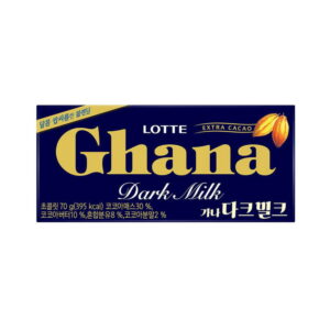 Шоколад темный молочный «Ghana Dark Milk Chocolate» Lotte 70гр., Корея