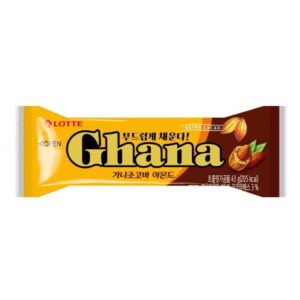 Шоколадный батончик «Ghana» с миндалем Lotte 45гр., Корея