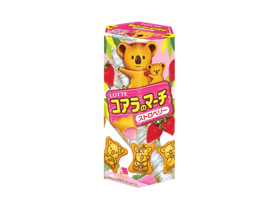 Печенье «Коала Марш» с шоколадом и клубничным кремом Lotte 37гр., Таиланд