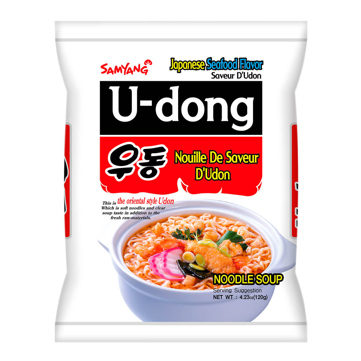 Лапша б/п «U-dong» с морепродуктами Samyang 120гр., Корея