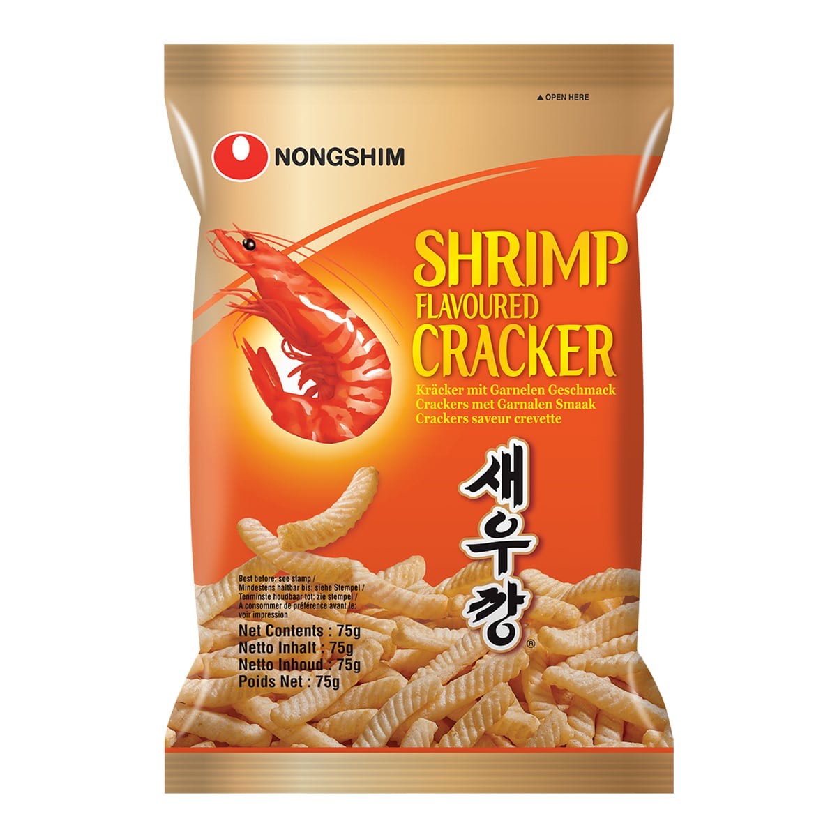 Чипсы со вкусом креветки Nongshim 75гр., Корея