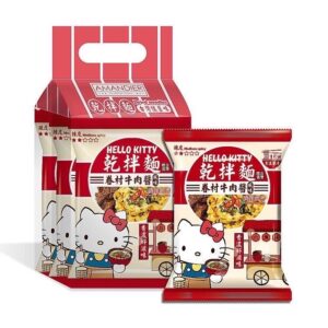 Лапша б/п с говядиной средне-острая «Hello Kitty» 126гр., Япония