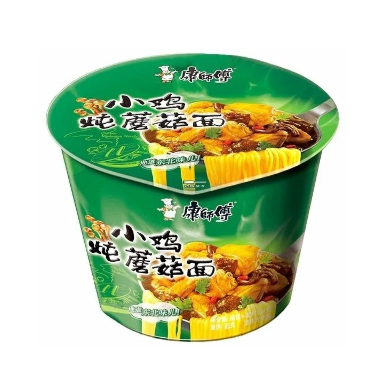 Лапша б/п в стакане со вкусом курицы и грибов Kang Shi Fu 108гр., Китай