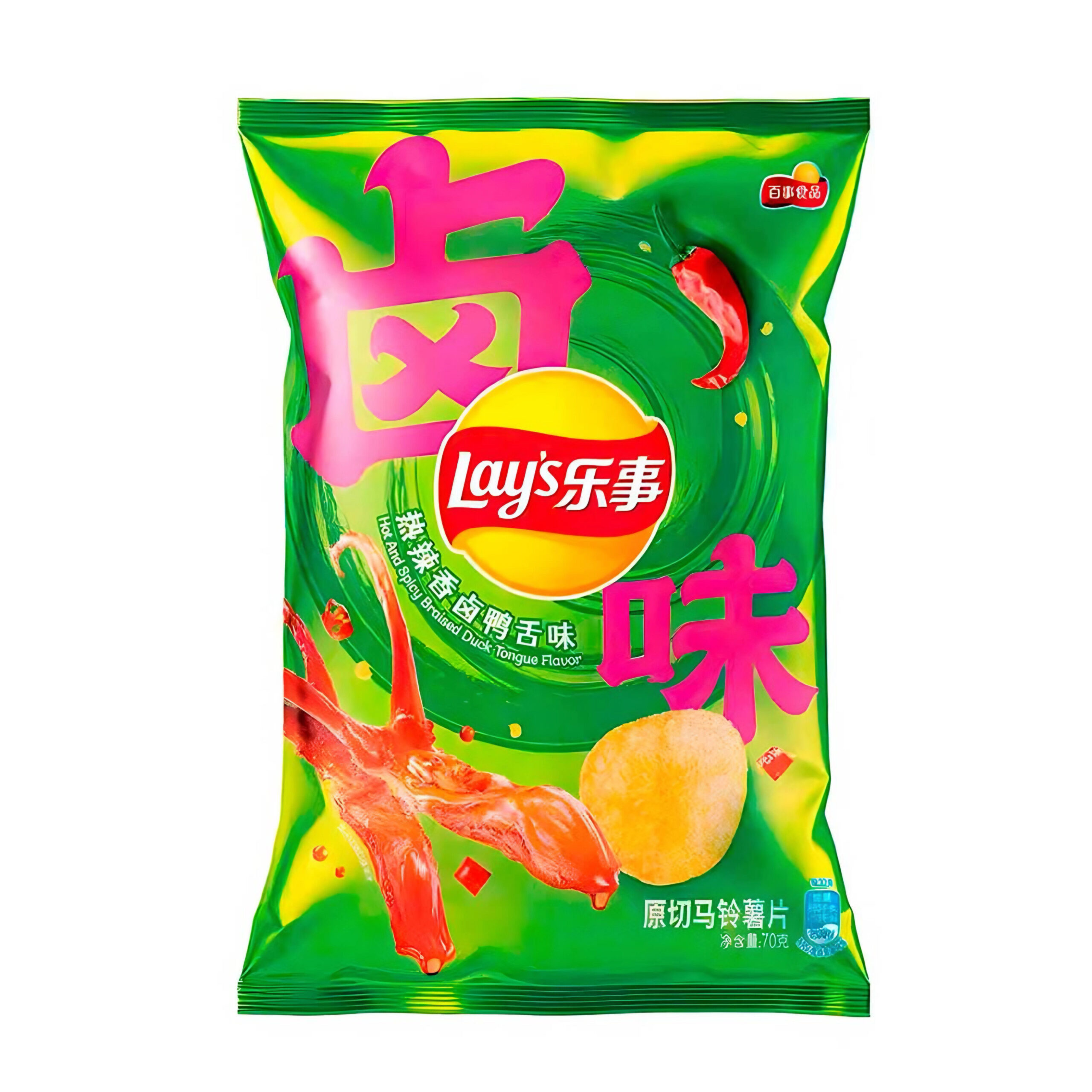 Чипсы со вкусом пряного тушеного утиного языка Lay's 70гр., Китай