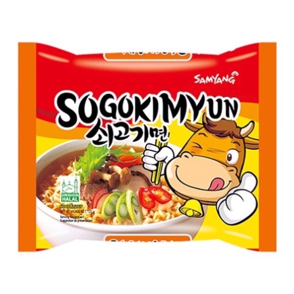 Лапша б/п со вкусом говядины и овощей «Sogokimyun» Samyang 120гр., Корея