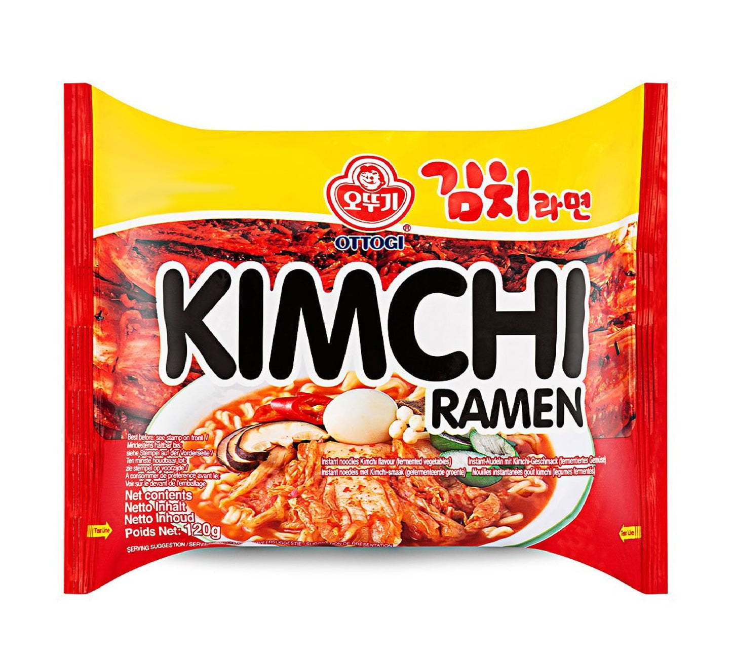 Лапша б/п «Kimchi Ramen» с капустой кимчи Ottogi 120гр., Корея
