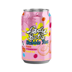 Чай со вкусом персика и клубники «Lady Boba» Bubble Tea Madam Hong 320мл., Тайвань