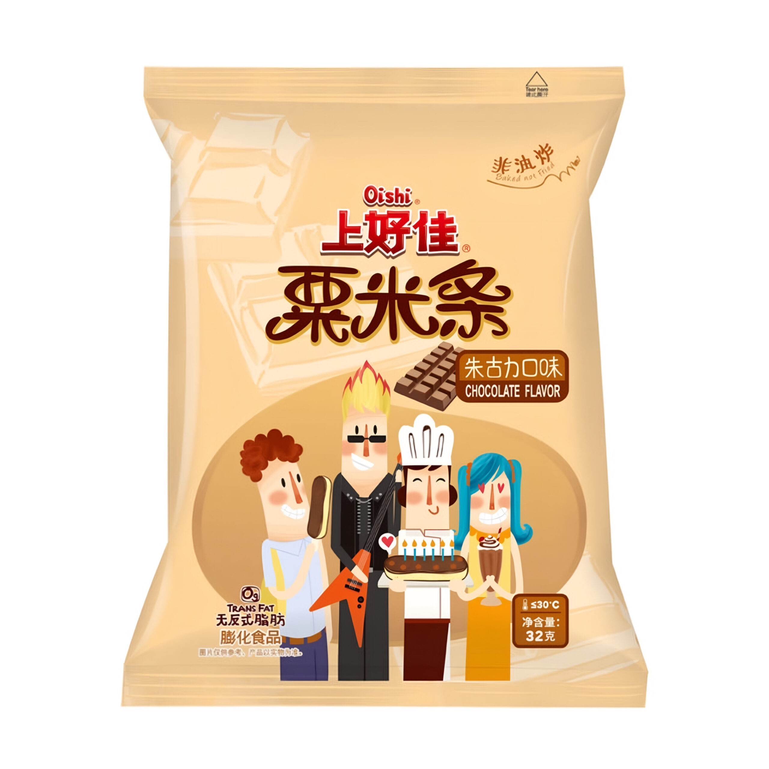 Кукурузные палочки со вкусом шоколада Oishi 40гр., Китай