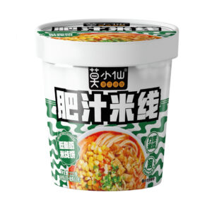Лапша рисовая б/п в чашке со свиным бульоном и овощами Mo Xiao Xian 113гр., Китай