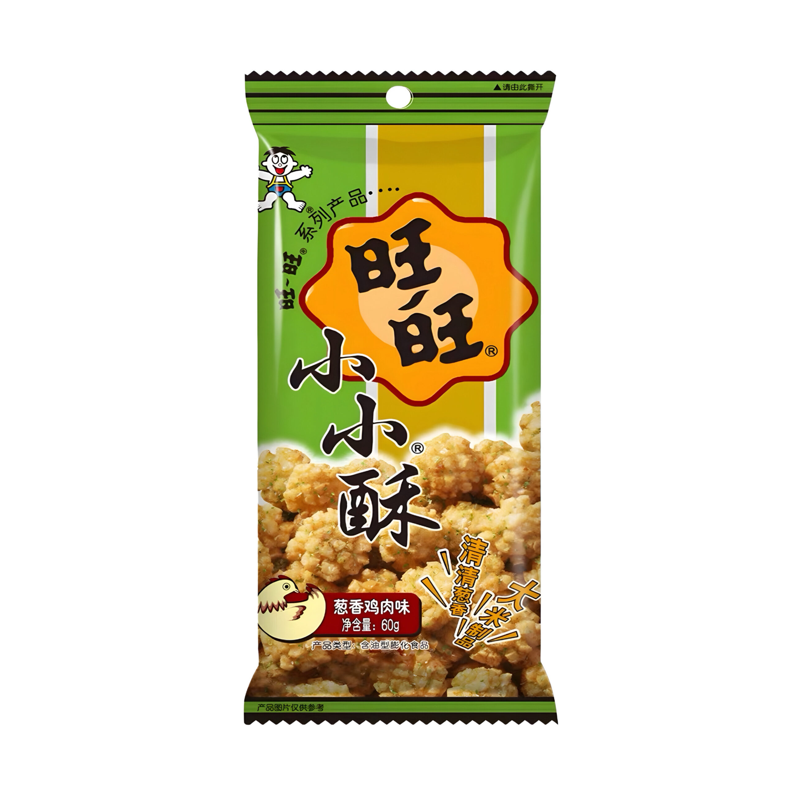 Рисовые крекеры со вкусом жареной курицы Want Want 60гр., Китай