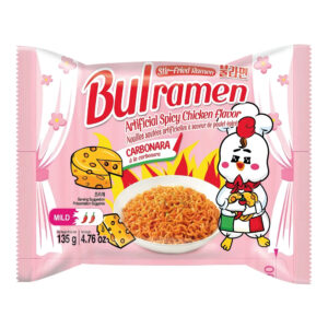 Лапша б/п карбонара средне-острая со вкусом сыра Bulramen 137,8гр., Корея