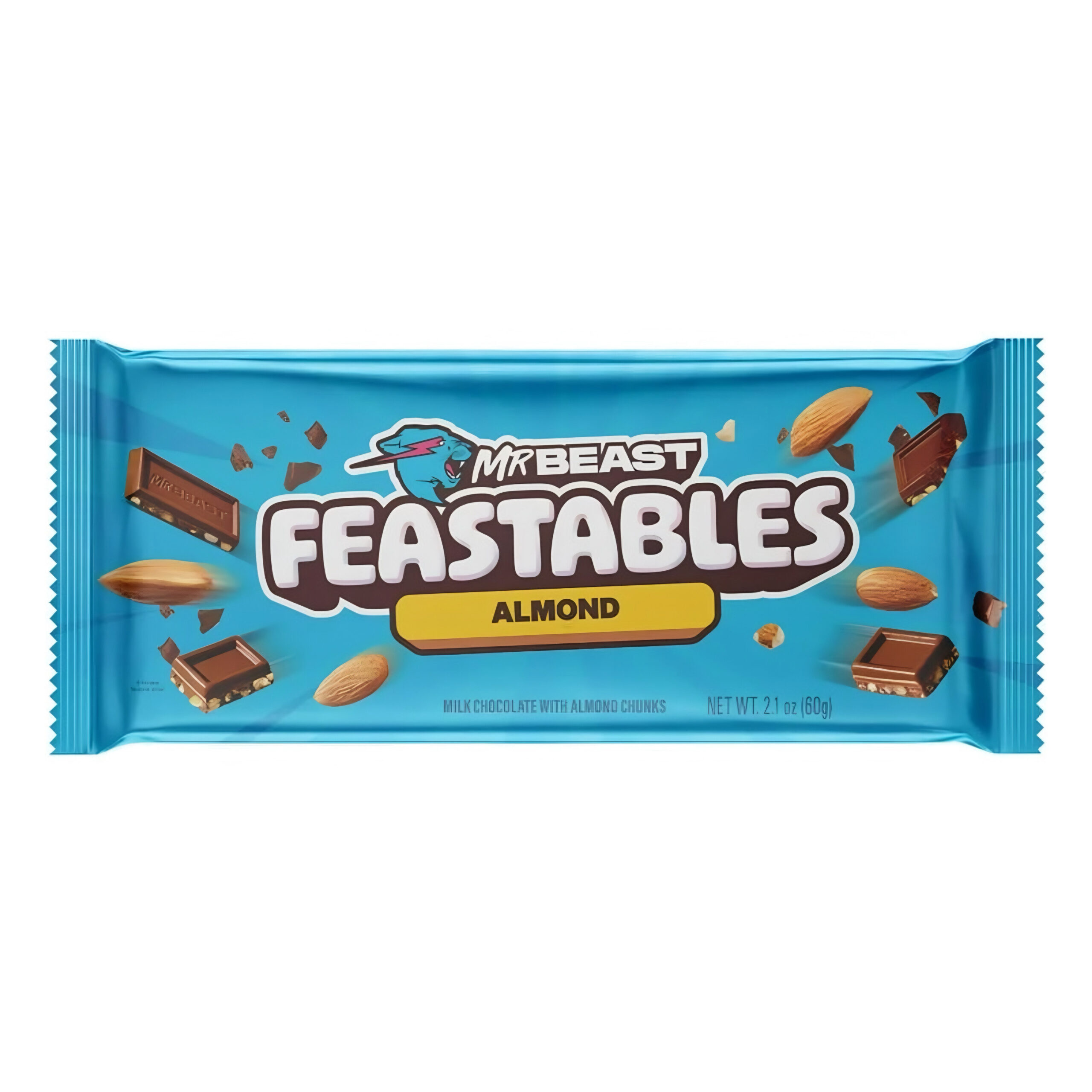 Шоколадная плитка Feastables с миндалем Mr.Beast 60гр., США
