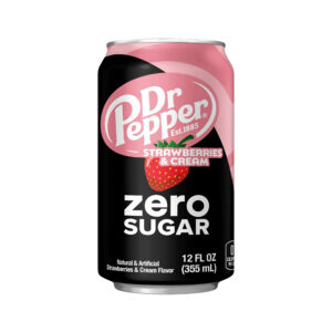 Газированный напиток клубничный крем без сахара Dr. Pepper 355мл., США