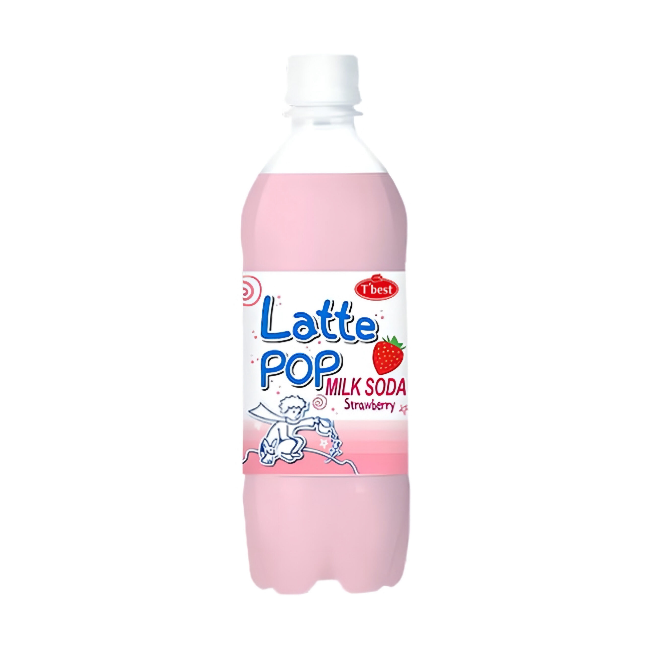 Напиток безалкогольный клубничный вкус «Latte POP» T'best 500мл., Корея