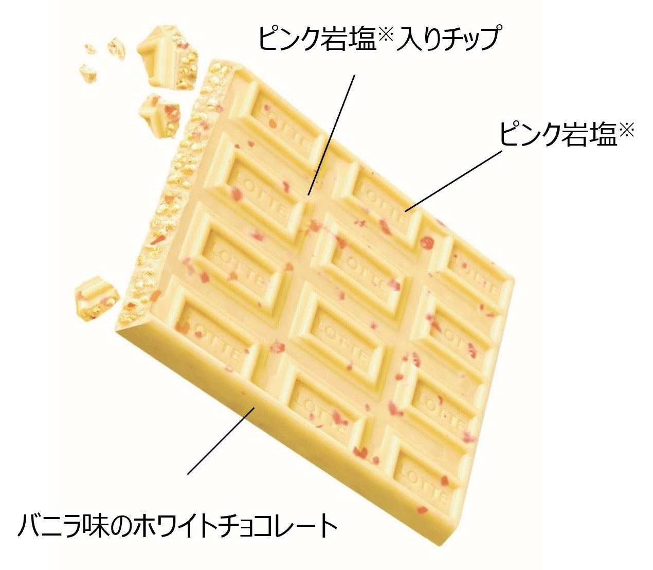 Шоколад Crunky Salted Vanilla белый с розовой солью Lotte 45гр., Япония
