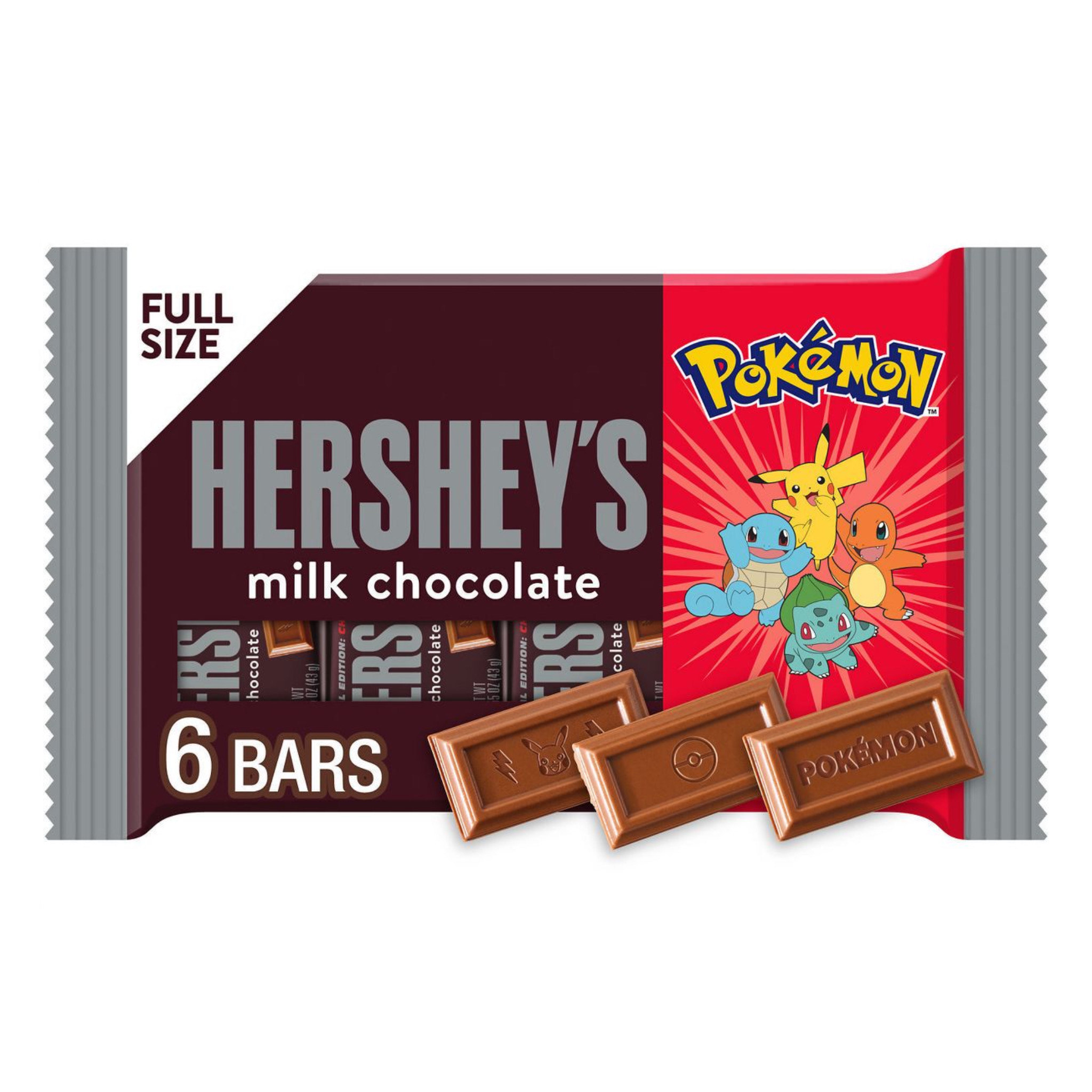 Набор молочного шоколада Покемон (6шт.) Hershey`s 263гр., США