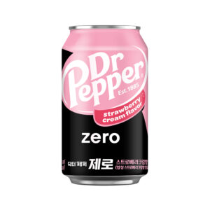 Газированный напиток без сахара со вкусом клубника со сливками Dr. Pepper 350мл., Корея