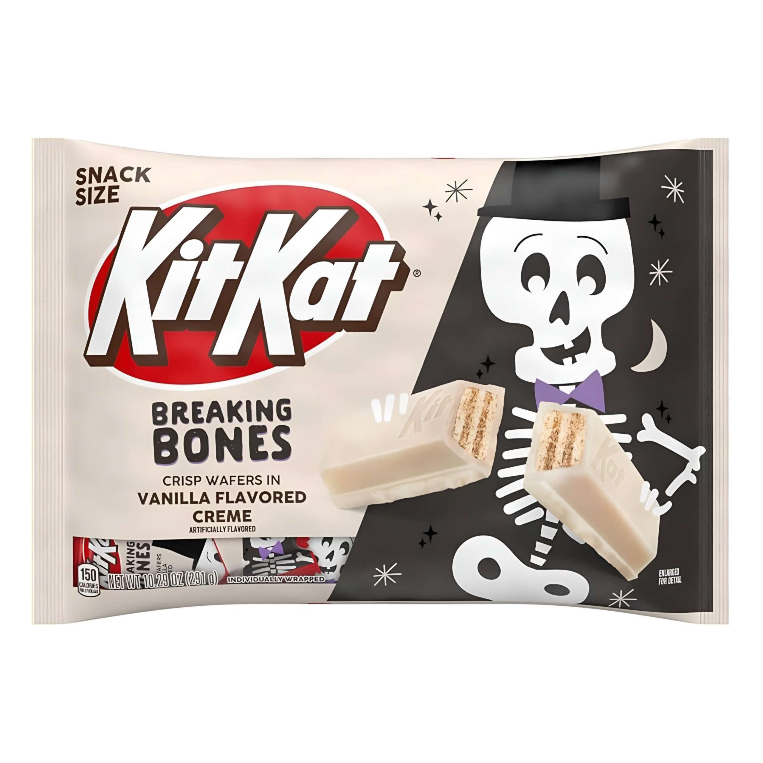Белый шоколад KitKat Breaking Bones со вкусом ванильного крема Nestle 291гр., США