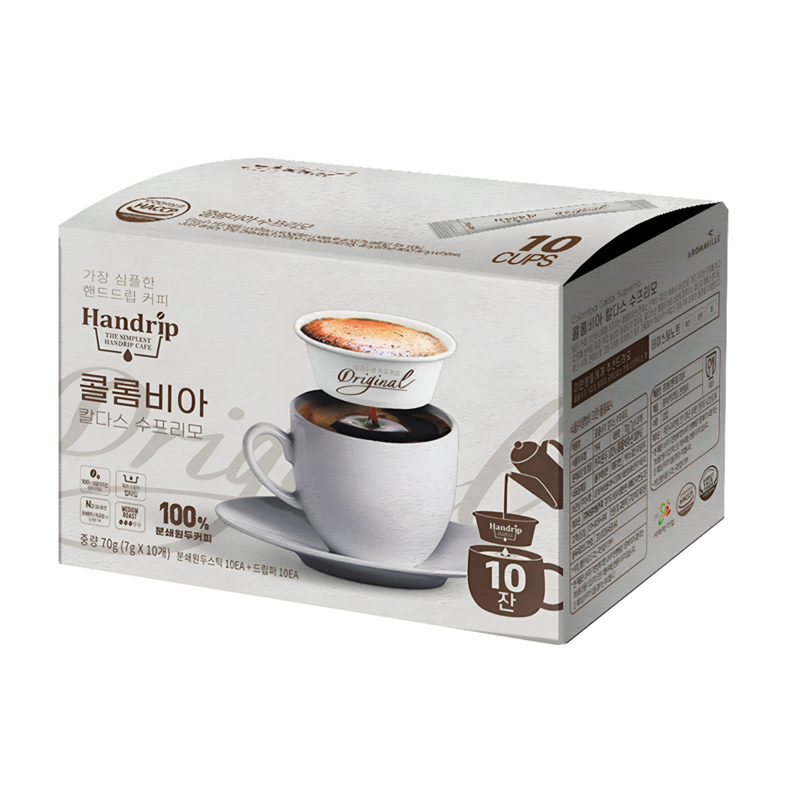 Натуральный молотый кофе Колумбия Handrip 70гр., Корея