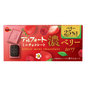 Печенье темное с шоколадом «Alfort Mini» со вкусом клубники и малины Bourbon 60гр., Япония