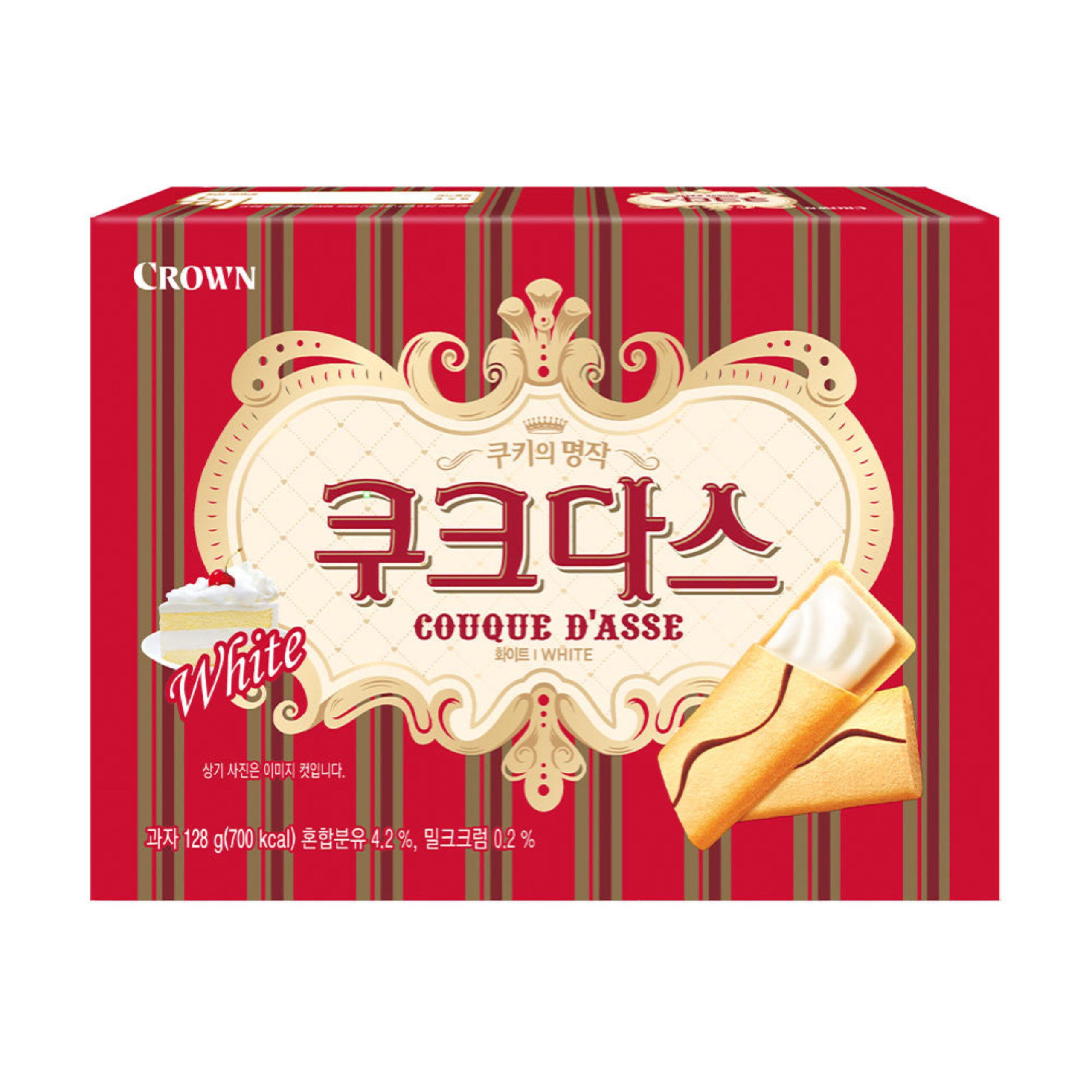 Вафли с молочным кремом Crown 128гр., Корея